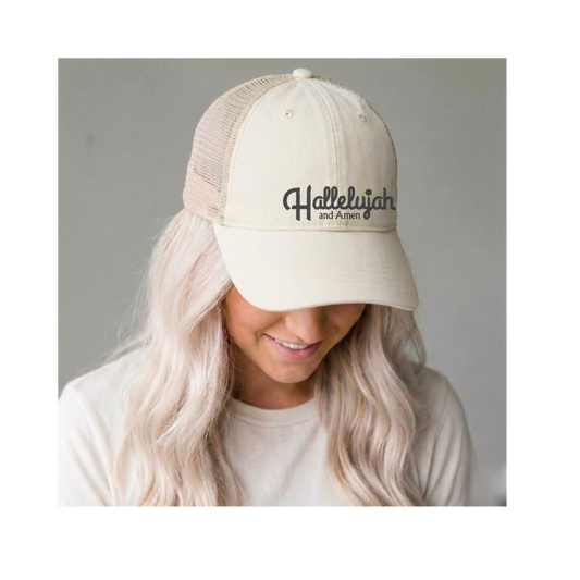Hallelujah and Amen Women's Washed Mesh-Back Cap