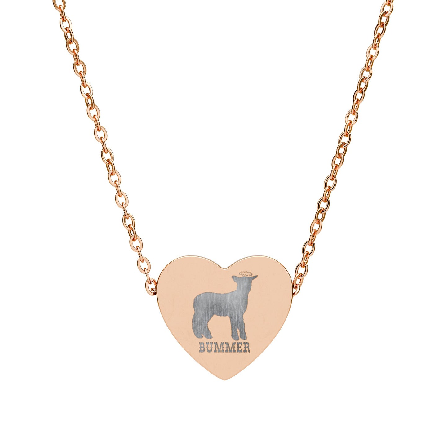 Bummer Heart Necklace (Engraving)
