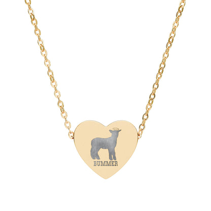 Bummer Heart Necklace (Engraving)