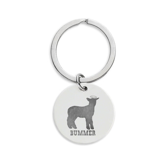Bummer Stainless Steel Round Keychain (Engraving)