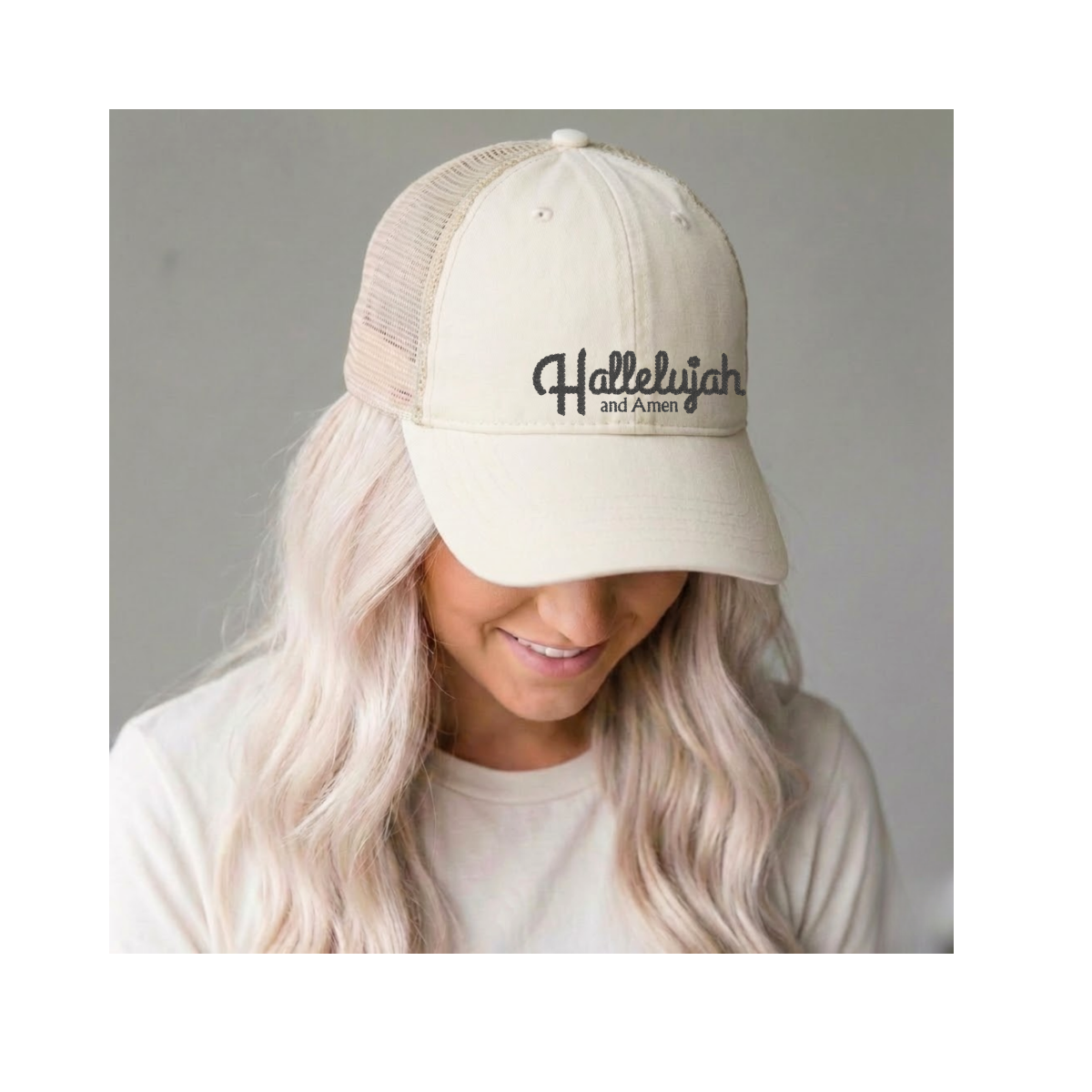 Hallelujah and Amen Women's Washed Mesh-Back Cap