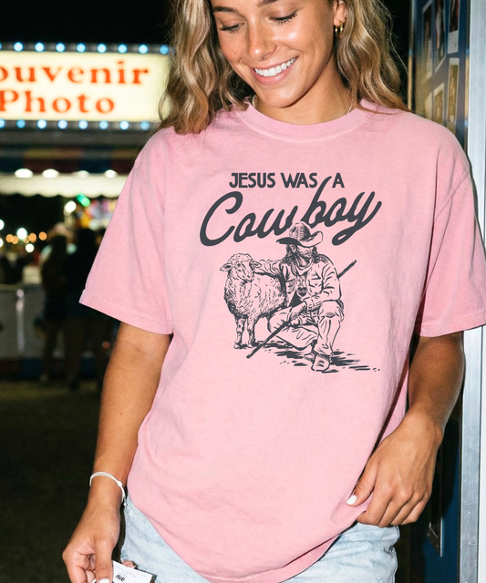 Jesus Was a Cowboy Unisex Cotton Crew Tee