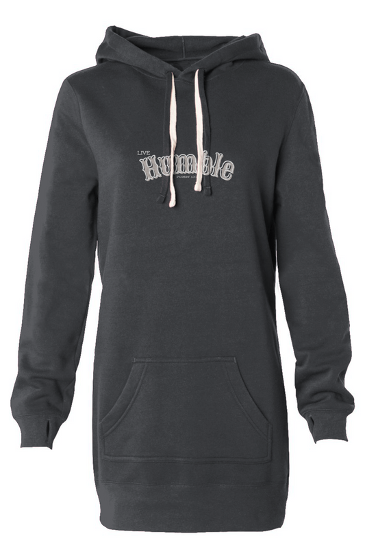 Live Humble Hooded Sweatshirt Dress