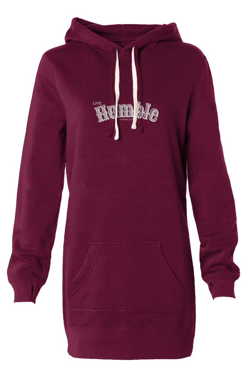 Live Humble Hooded Sweatshirt Dress