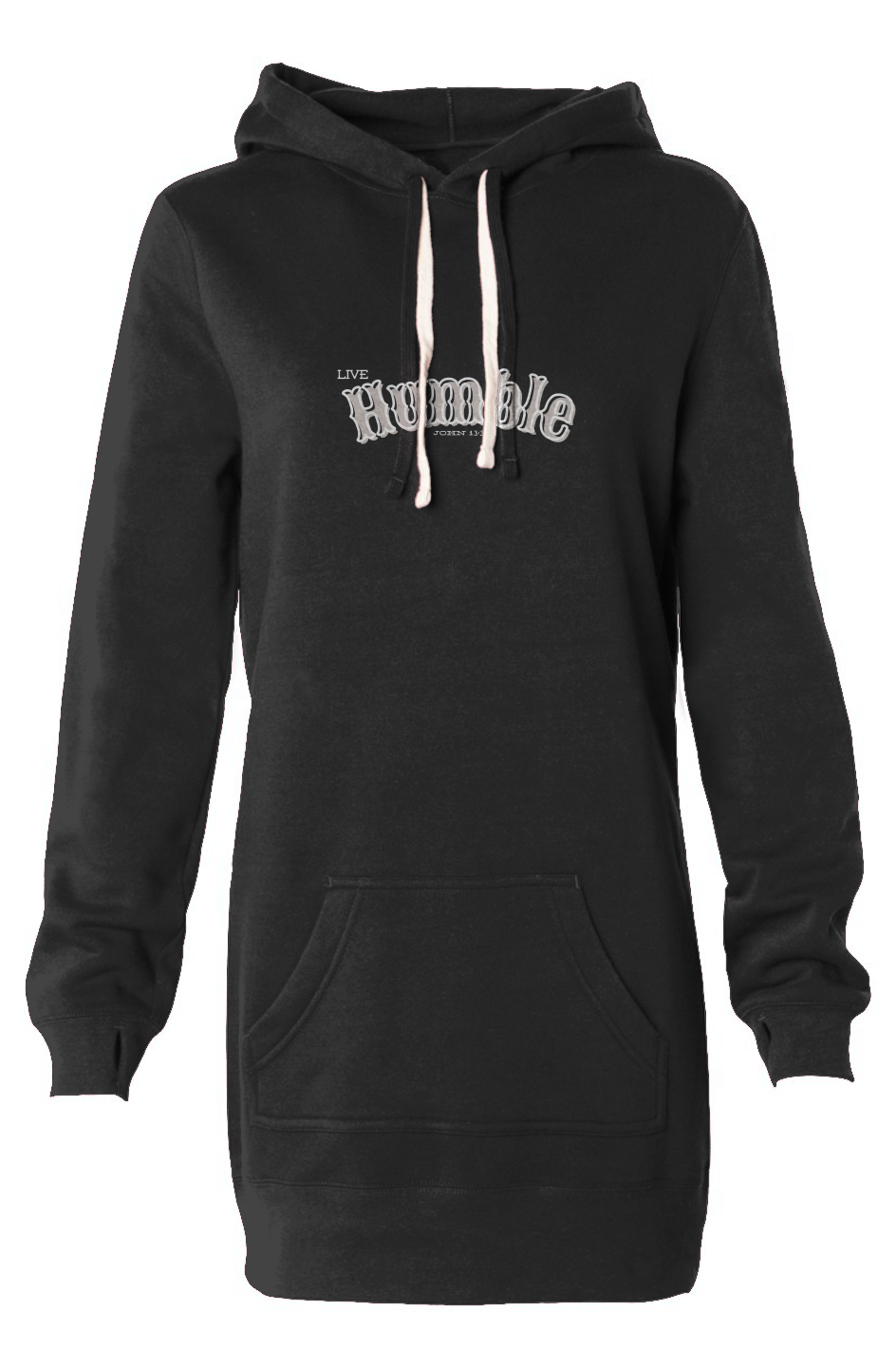 Live Humble Hooded Sweatshirt Dress